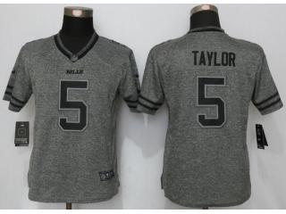 Women Buffalo Bills 5 Tyrod Taylor Stitched Gridiron Gray Limited Jersey