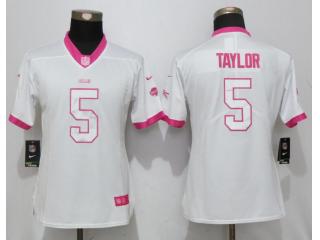 Women Buffalo Bills 5 Tyrod Taylor Stitched Elite Rush Fashion Jersey White Pink