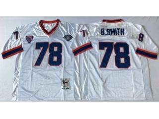 Buffalo Bills 78 Bruce Smith Footnall Jersey White Retro