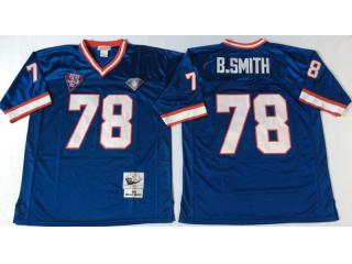 Buffalo Bills 78 Bruce Smith Footnall Jersey Blue Retro