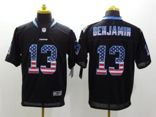 Carolina Panthers 13 Kelvin Benjamin USA Flag Fashion Black Elite Jersey