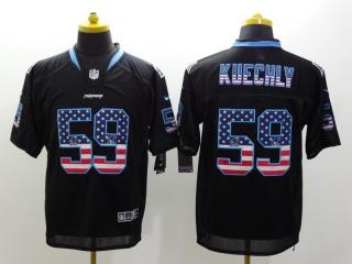 Carolina Panthers 59 Luke Kuechly USA Flag Fashion Black Elite Jersey