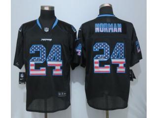 Carolina Panthers 24 Josh Norman USA Flag Fashion Black Elite Jersey