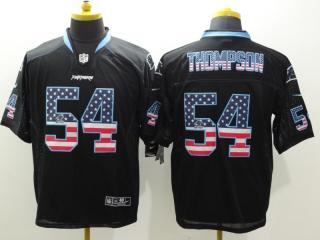 Carolina Panthers 54 Shaq Thompson USA Flag Fashion Black Elite Jersey