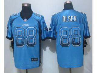 Carolina Panthers 88 Greg Olsen Drift Fashion Blue Elite Jersey