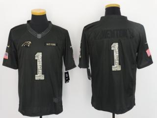 Carolina Panthers 1 Cam Newton Anthracite Salute To Service Limited Jersey