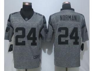 Carolina Panthers 24 Josh Norman Stitched Gridiron Gray Limited Jersey