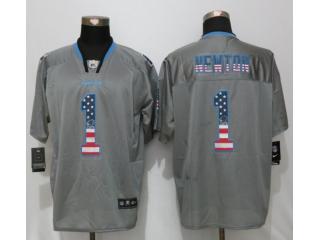 Carolina Panthers 1 Cam Newton USA Flag Fashion Gray Elite Jersey