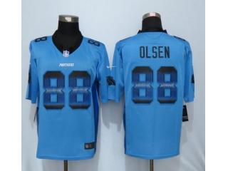 Carolina Panthers 88 Greg Olsen Blue Strobe Limited Jersey