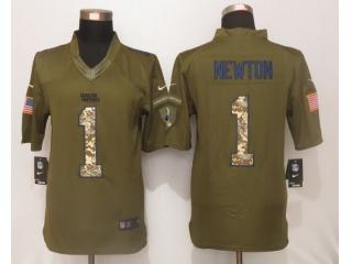 Carolina Panthers 1 Cam Newton Green Salute To Service Limited Jersey