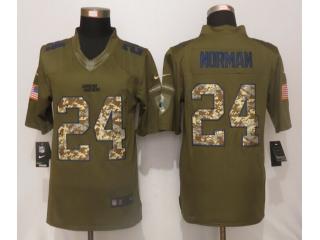 Carolina Panthers 24 Josh Norman Green Salute To Service Limited Jersey