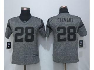 Women Carolina Panthers 28 Jonathan Stewart Stitched Gridiron Gray Limited Jersey
