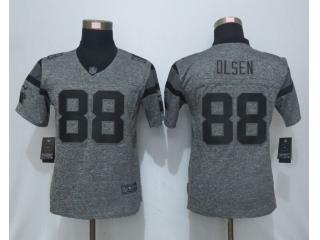 Women Carolina Panthers 88 Greg Olsen Stitched Gridiron Gray Limited Jersey