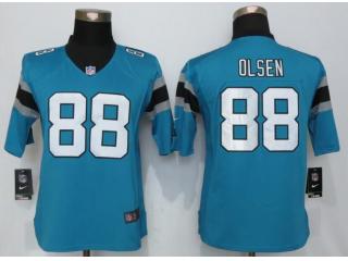 Women Carolina Panthers 88 Greg Olsen Blue Limited Jersey