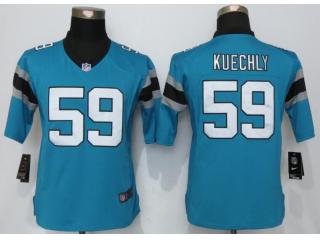 Women Carolina Panthers 59 Luke Kuechly Blue Limited Jersey