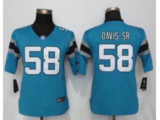 Women Carolina Panthers 58 Thomas Davis Sr Blue Limited Jersey