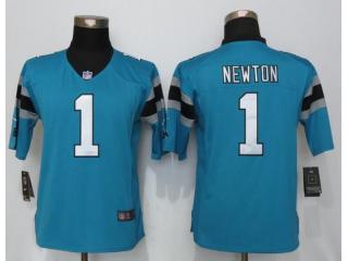 Women Carolina Panthers 1 Cam Newton Blue Limited Jersey