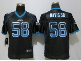 Women Carolina Panthers 58 Thomas Davis Sr Drift Fashion Black Elite Jersey