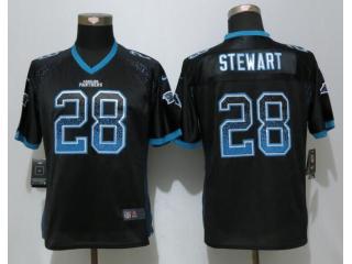 Women Carolina Panthers 28 Jonathan Stewart Drift Fashion Black Elite Jersey