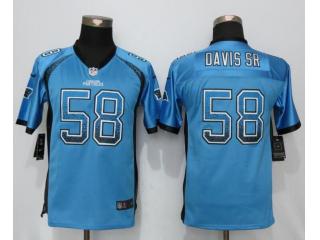 Youth Carolina Panthers 58 Thomas Davis Sr Drift Fashion Blue Elite Jersey