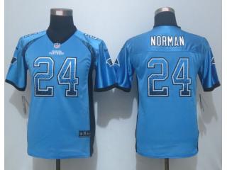 Youth Carolina Panthers 24 Josh Norman Drift Fashion Blue Elite Jersey