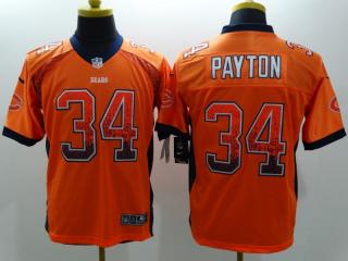 Chicago Bears 34 Walter Payton Drift Fashion Orange Elite Jersey