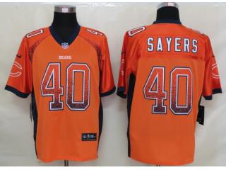 Chicago Bears 40 Gale Sayers Drift Fashion Orange Elite Jersey