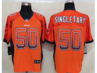 Chicago Bears 50 Mike Singletary Drift Fashion Orange Elite Jersey