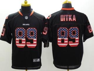 Chicago Bears 89 Ditka USA Flag Fashion Black Elite Jersey