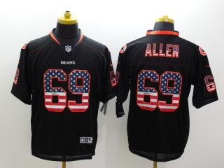 Chicago Bears 69 Jared Allen USA Flag Fashion Black Elite Jersey