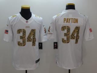 Chicago Bears 34 Walter Payton Football Jersey White Camo word