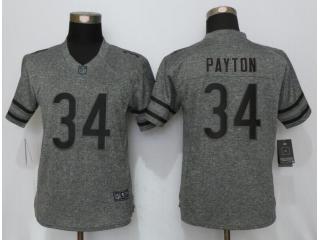 Women Chicago Bears 34 Walter Payton Stitched Gridiron Gray Limited Jersey