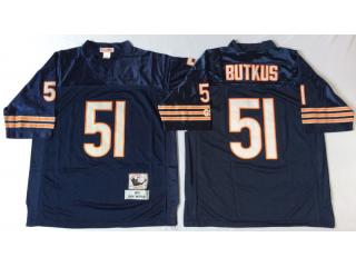 Chicago Bears 51 Dick Butkus Football Jersey Blue Retro