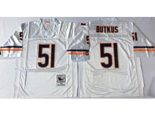 Chicago Bears 51 Dick Butkus Football Jersey White Retro