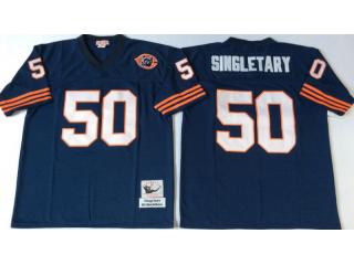 Chicago Bears 50 Mike Singletary Football Jersey Blue Retro