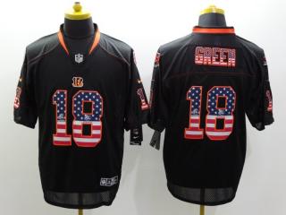 Cincinnati Bengals 18 A.J. Green USA Flag Fashion Black Elite Jersey