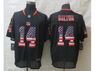 Cincinnati Bengals 14 Andy Dalton USA Flag Fashion Black Elite Jersey