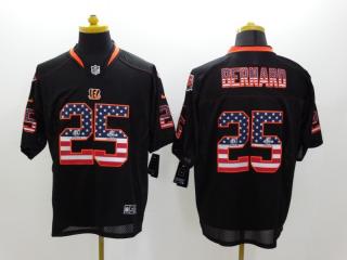 Cincinnati Bengals 25 Giovani Bernard USA Flag Fashion Black Elite Jersey