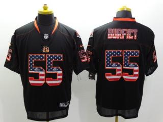 Cincinnati Bengals 55 Vontaze Burfict USA Flag Fashion Black Elite Jersey