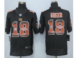 Cincinnati Bengals 18 A.J. Green Black Strobe Limited Jersey