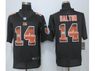 Cincinnati Bengals 14 Andy Dalton Black Strobe Limited Jersey