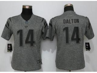 Women Cincinnati Bengals 14 Andy Dalton Stitched Gridiron Gray Limited Jersey