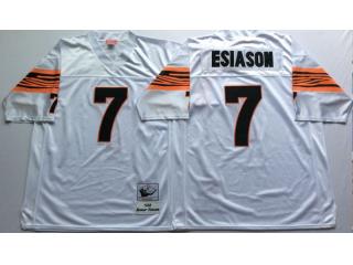 Cincinnati Bengals 7 Boomer Esiason Football Jersey White Retro