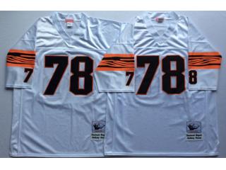 Cincinnati Bengals 78 Anthony Munoz Football Jersey White Retro