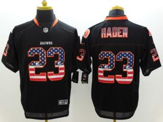 Cleveland Browns 23 Joe Haden USA Flag Fashion Black Elite Jersey
