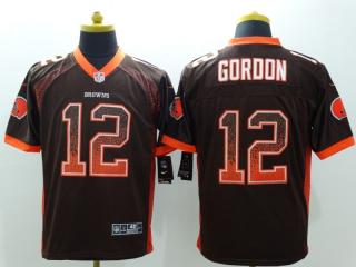 Cleveland Browns 12 Josh Gordon Drift Fashion Brown Elite Jersey