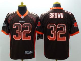 Cleveland Browns 32 Jim Brown Drift Fashion Elite Jersey