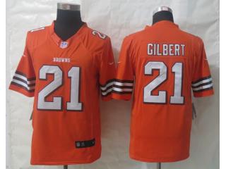 Cleveland Browns 21 Justin Gilbert Orange Limited Jersey