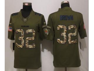 Cleveland Browns 32 Jim Brown Green Salute To Service Limited Jersey