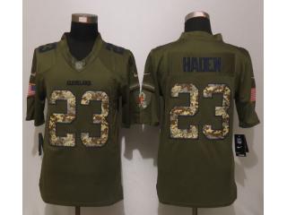 Cleveland Browns 23 Joe Haden Green Salute To Service Limited Jersey